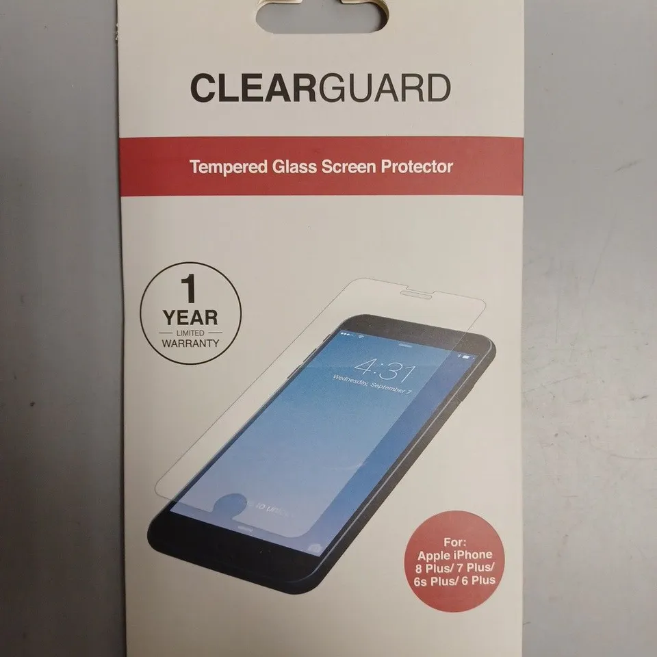 APPROXIMATELY 100 CLEAR GUARD TEMPERED GLASS SCREEN PROTECTORS FOR VARIOUS IPHONE MODELS