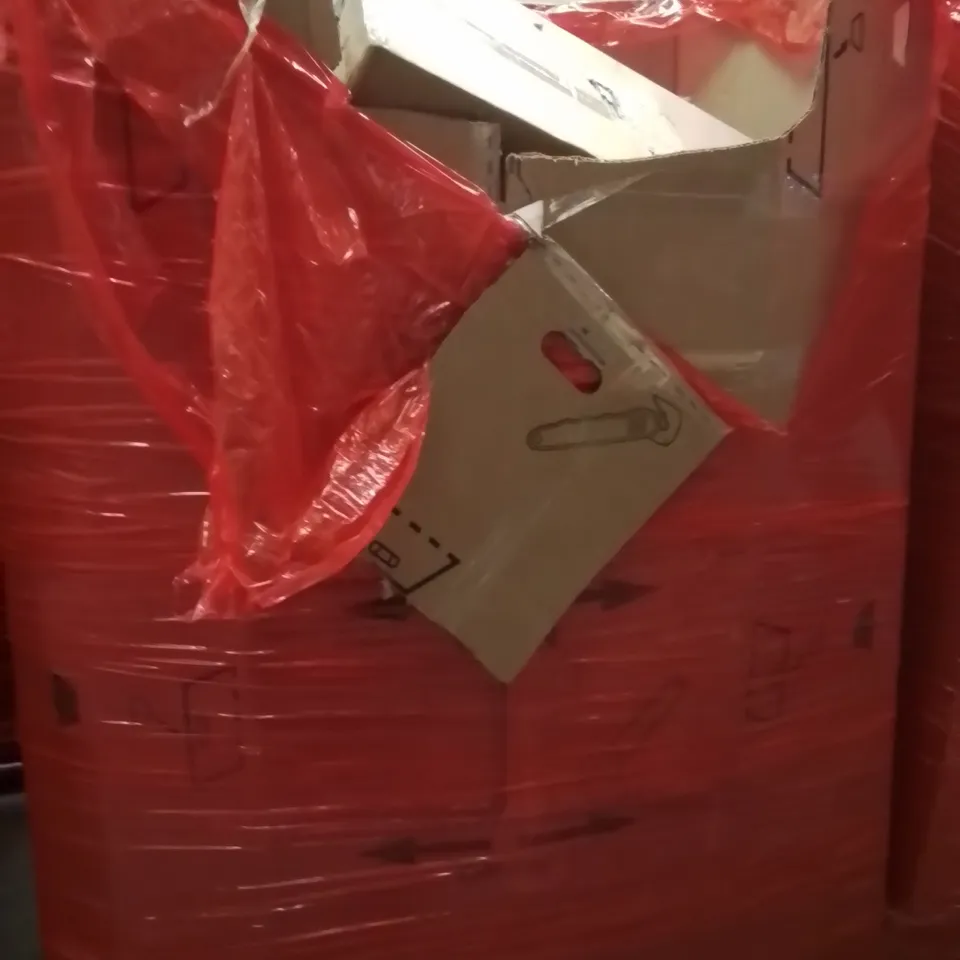 PALLET OF ASSORTED HOUSEHOLD GOODS AND PRODUCTS TO INCLUDE;AREA RUG,CEILING LIGHT,FRYING PAN