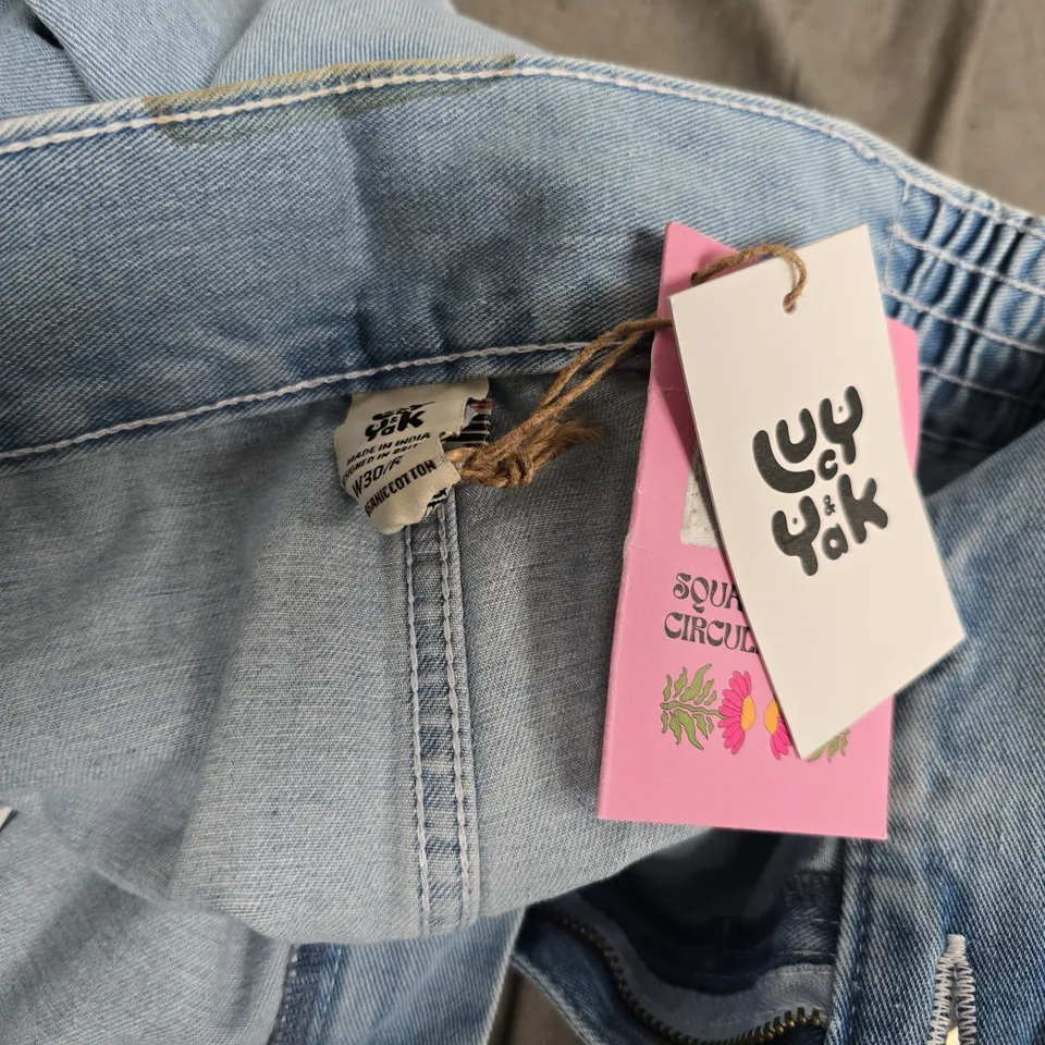 LUCY & YAK ADDISON JEANS – ORGANIC DENIM, LIGHTWASH BLUE, SIZE 30R