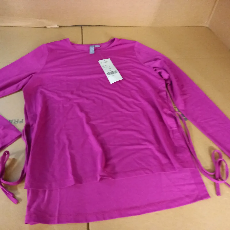 SWEATY BETTY TIE SIDE YOGA LONG SLEEVE TOP IN PINK - M