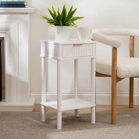 BOXED MOLLY SIDE TABLE - IVORY (1 BOX)