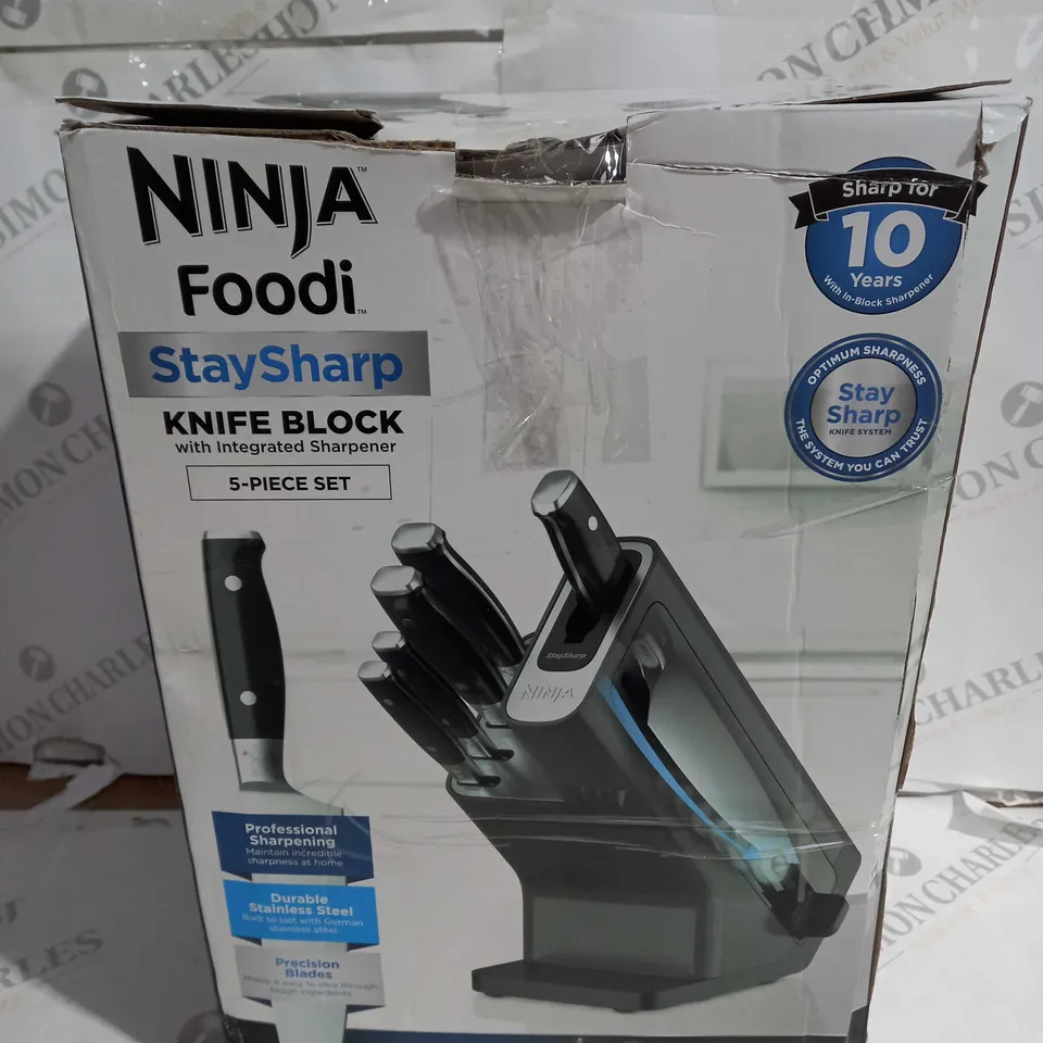 OUTLET BOXED NINA FOODI STAYSHARP KNIFE BLOCK WITH 5PC KNIFE SET