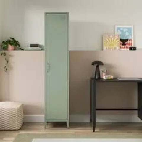 BOXED HELGA LOCKABLE SINGLE STORAGE CABINET - SAGE GREEN (1 BOX)