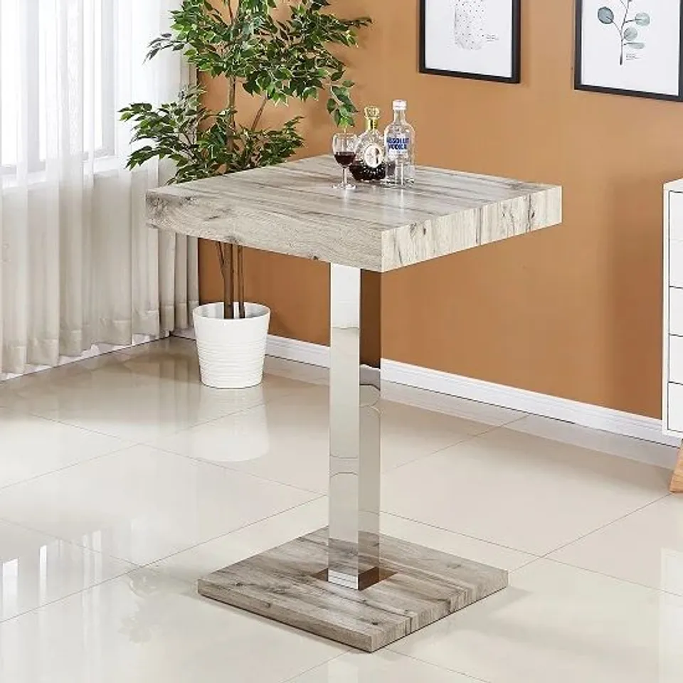 BRAND NEW BOXED TOPAZ BAR TABLE IN GREY OAK EFFECT (2 BOXES)