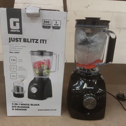 BOXED GEEPAS 2-IN-1 JUG BLENDER & GRINDER
