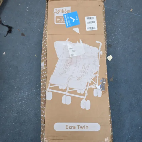 BOXED JOVIKIDS EZRA TWIN STROLLER - SHADOW BLACK