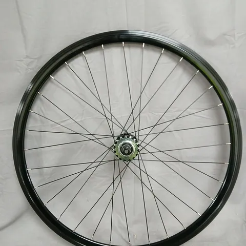 BICYCLE WHEEL WITH SPROCKET AND BLACK ALLOY RIM