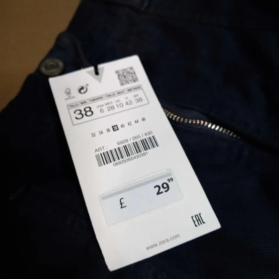 ZARA NAVY HARD WEARING TROUSERS - SIZE 10