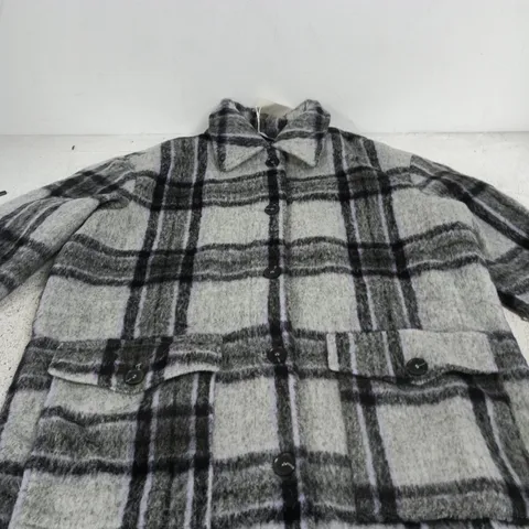 ESPRIT PLAID WOOL-BLEND COAT β GREY/LILAC PLAID, WOMENβS