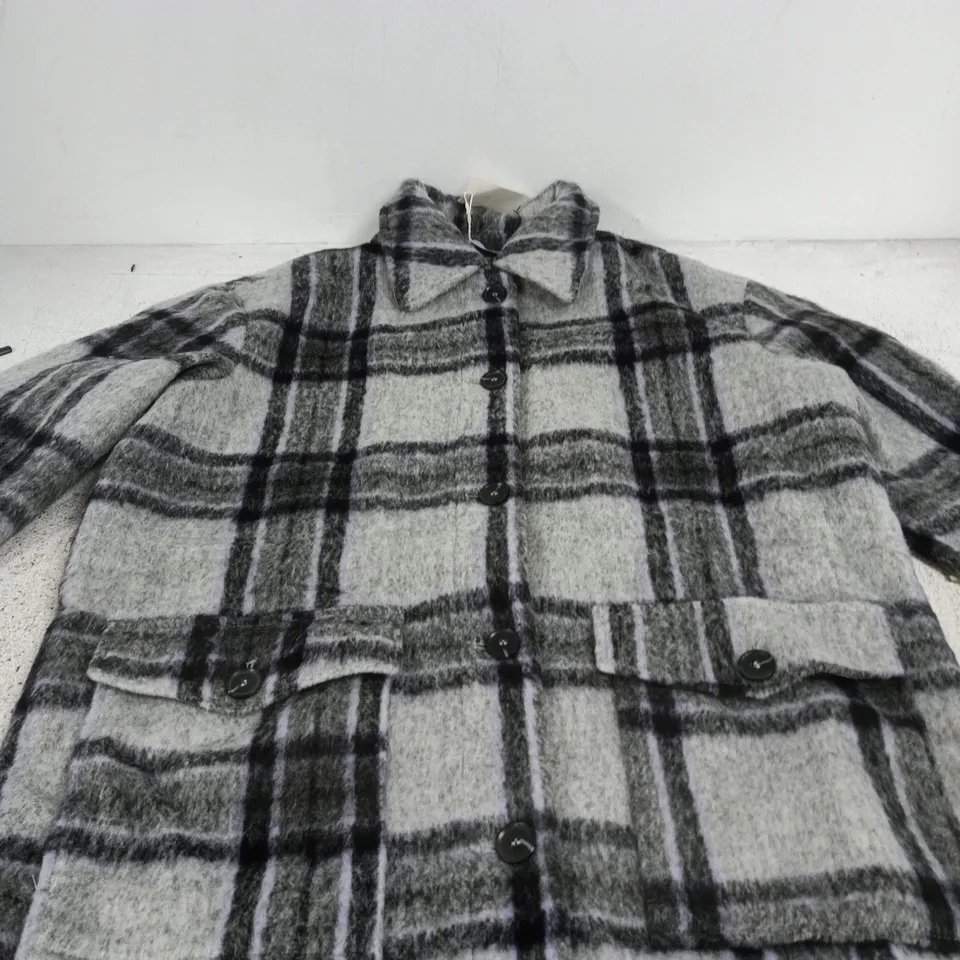 ESPRIT PLAID WOOL-BLEND COAT – GREY/LILAC PLAID, WOMEN’S
