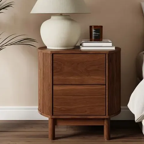BOXED MATEO 2 DRAWER BEDSIDE TABLE