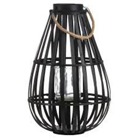 BRAND NEW HOMESDIRECT365 LARGE FLOOR STANDING DOMED WICKER LANTERN WITH ROPE DETAIL