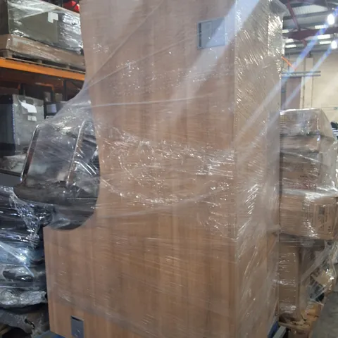 PALLET CONTAINING HOUSEHOLD FURNITURE TO INCLUDE L DESK,CHAIRS,ETC