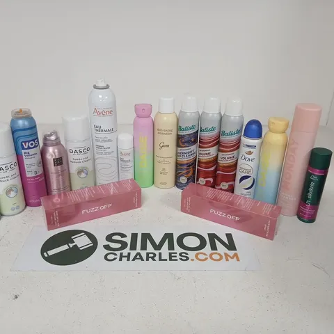 APPROXIMATELY 27 ASSORTED AEROSOL SPRAYS TO INCLUDE; ASSORTED HEALTH & BEAUTY PRODUCTS – HAIRSPRAYS, DEODORANTS, FUZZ REMOVER, ASSORTED BRANDS