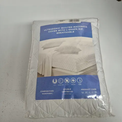 ULTRASONIC QUILTED MATTRESS COVER WITH L-SHAPED ZIP – DOUBLE (138X190+30)