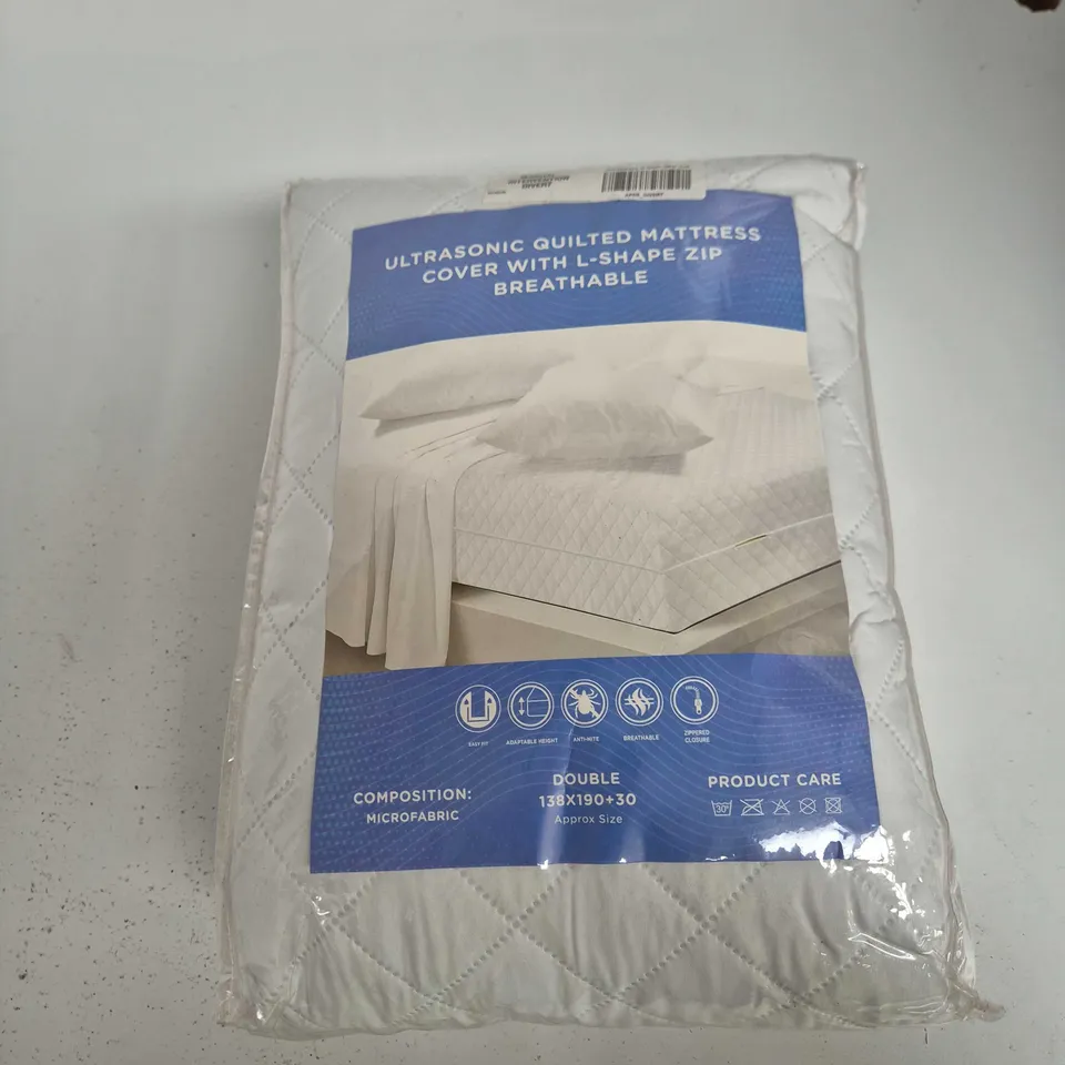 ULTRASONIC QUILTED MATTRESS COVER WITH L-SHAPED ZIP – DOUBLE (138X190+30)