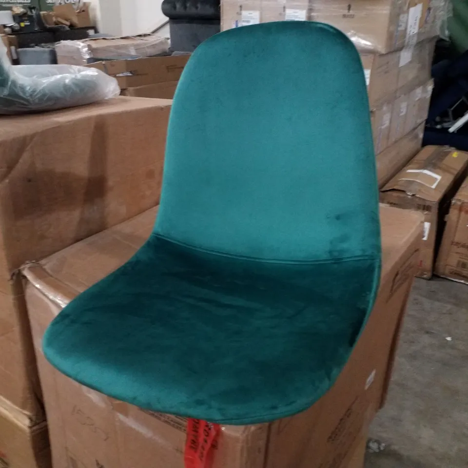 SET OF 3 DARK GREEN VELVET DINING CHAIRS