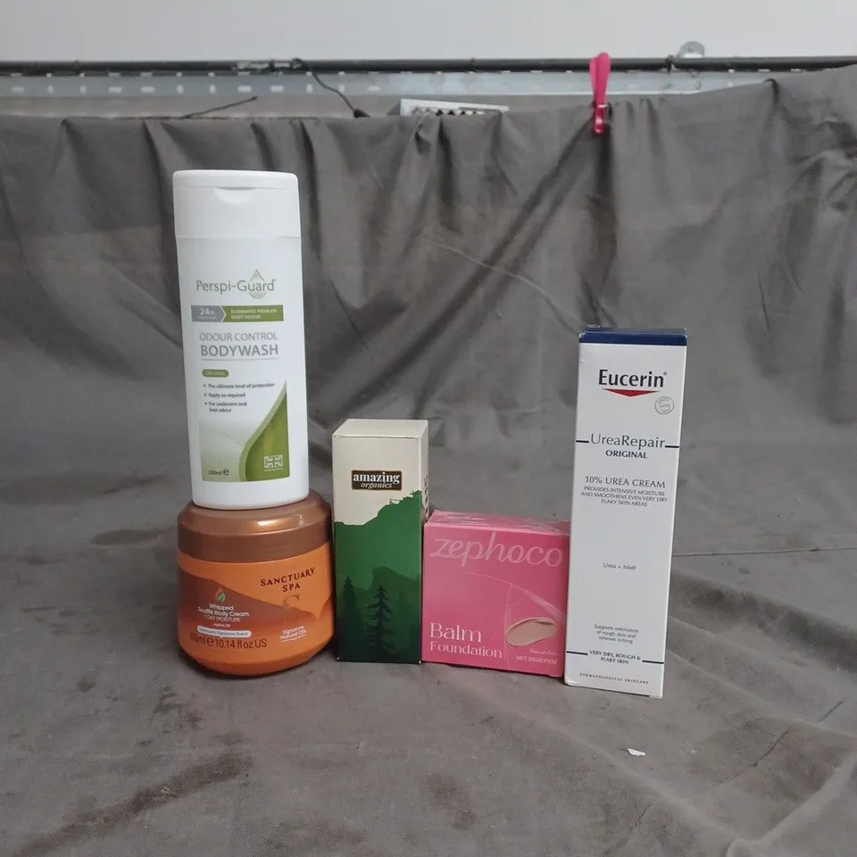 APPROXIMATEY 20 HEALTH AND BEAUTY PRODUCTS TO INCLUDE PERSPI GUARD BODY WASH, SANCTUARY SPA SOUFFLE BODY CREAM AND ZEPHOCO BALM FOUNDATION