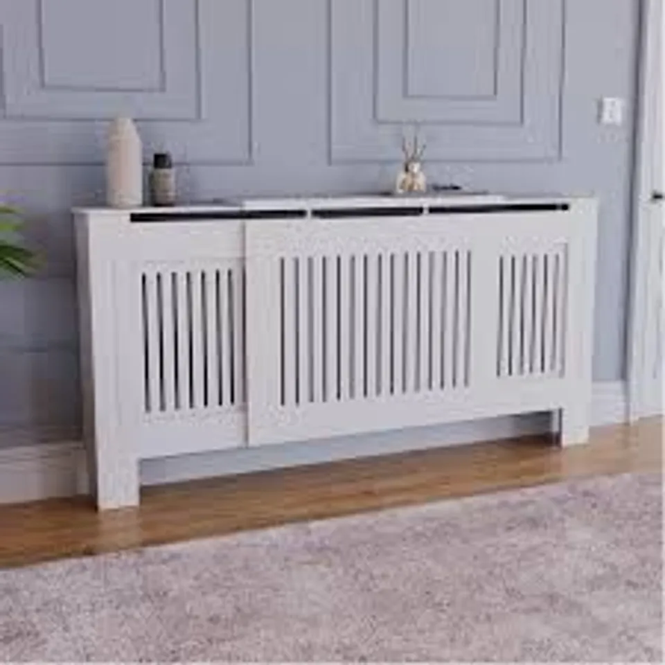 BOXED LASSIC VIDA DESIGN CHELSEA ADJUSTABLE RADIATOR COVER - WHITE (1 BOX)