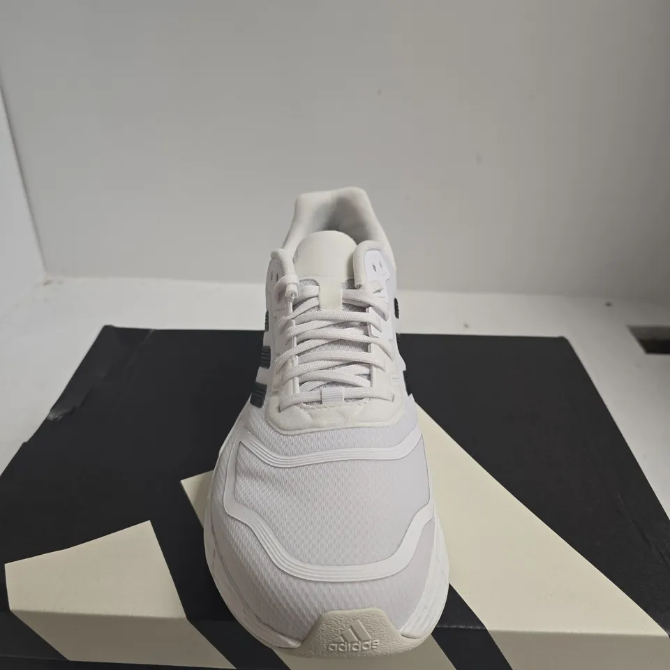 BOXED PAIR OF ADIDAS DURAMO 10 SNEAKERS – WHITE, UK 11