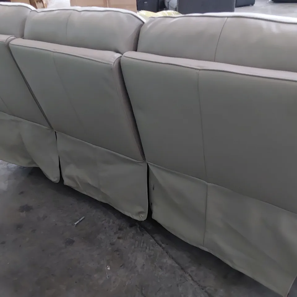 DESIGNER POWER RECLINING THREE SEATER SOFA CLAY LEATHER 