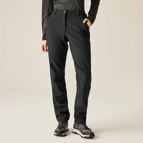 BRAND NEW REGATTA WOMEN'S FENTON SOFTSHELL WALKING TROUSERS IN BLACK - 20