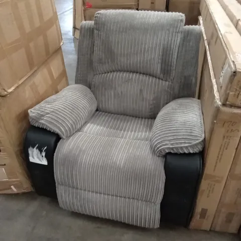 DESIGNER FABRIC AND FAUX LEATHER POWER RECLINER CHAIR