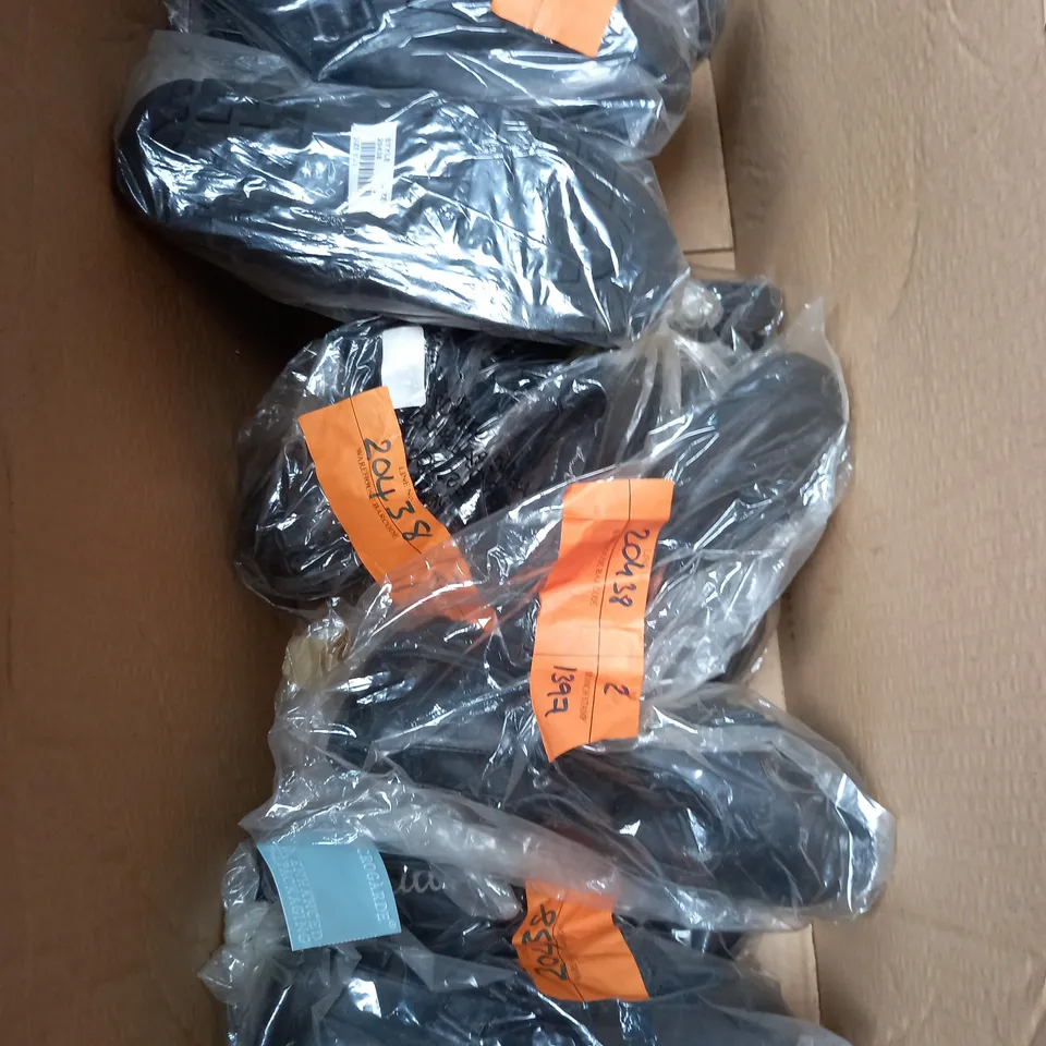 BOX OF 7 PAIRS OF GIRLS SCHOOL SHOES IN BLACK- VARIOUS SIZES