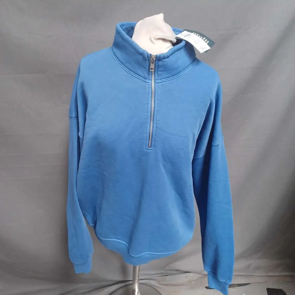 ABERCROMBIE & FITCH 1/2 ZIP PULLOVER IN BLUE SIZE M