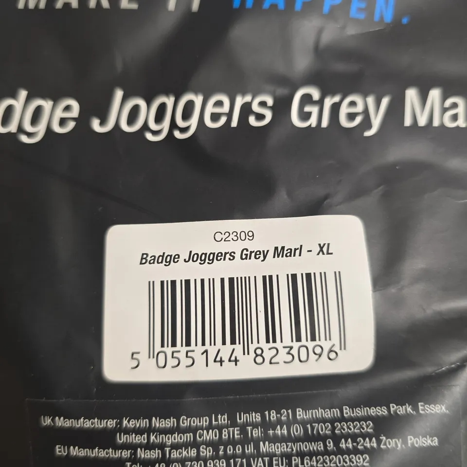 NASH TACKLE BADGE JOGGERS GREY MARL – XL