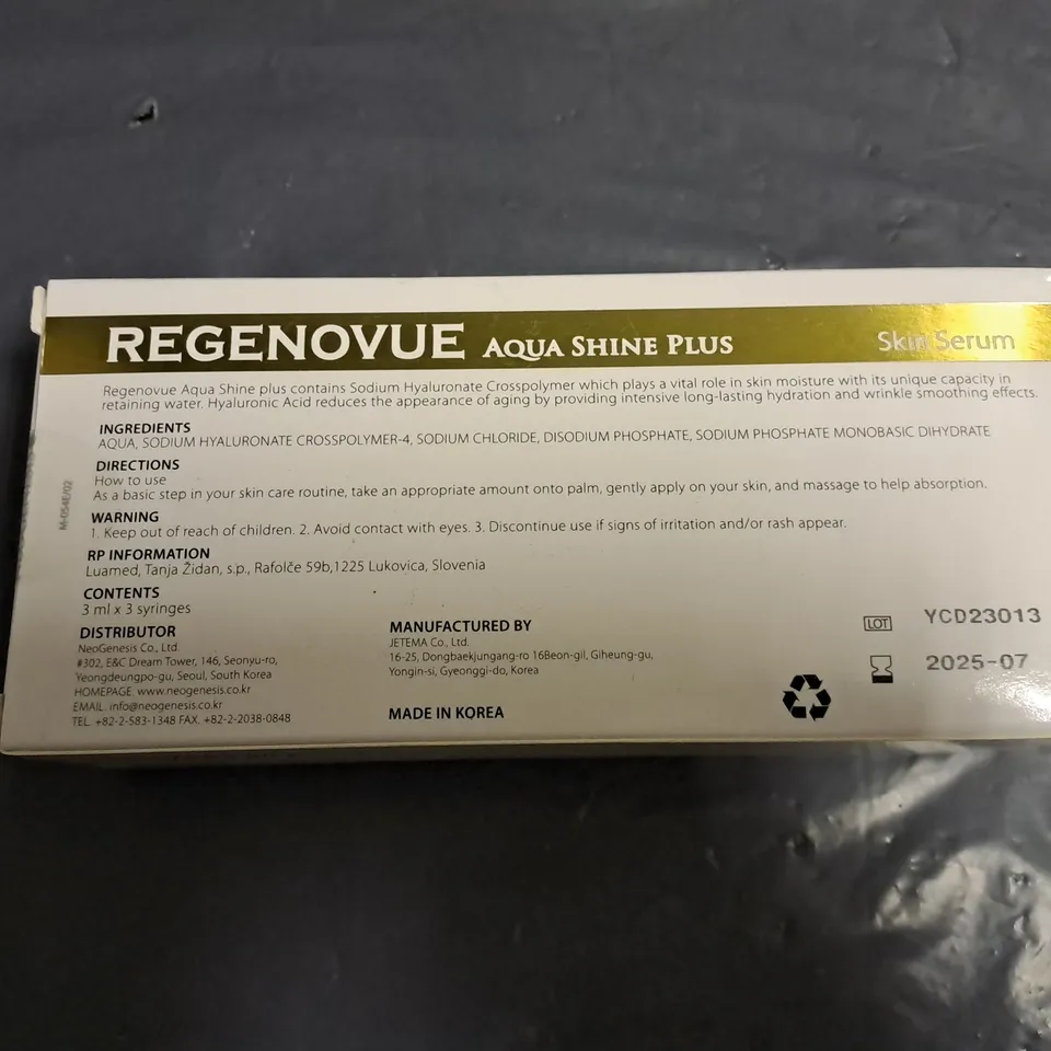 NEOGENESIS REGENOVUE AQUA SHINE PLUS SKIN SERUM - 3ML X 3 SYRINGES