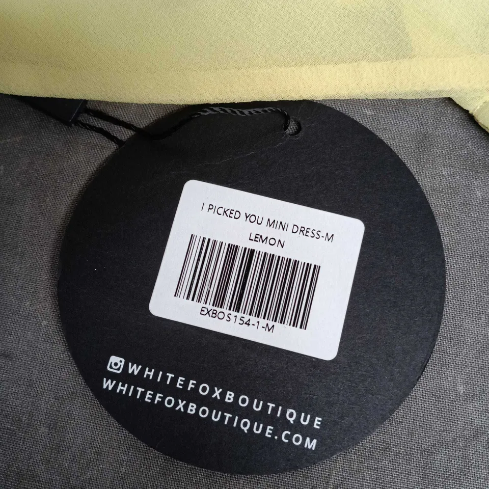 WHITE FOX BOUTIQUE I PICKED YOU MINI DRESS – LEMON, UK SIZE M