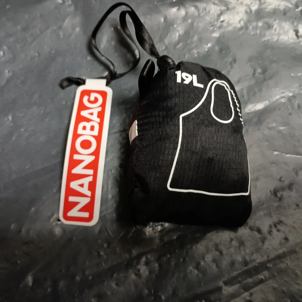 NANOBAG STANDARD ULTRALIGHT REUSABLE TOTE BAG IN BLACK - 19L