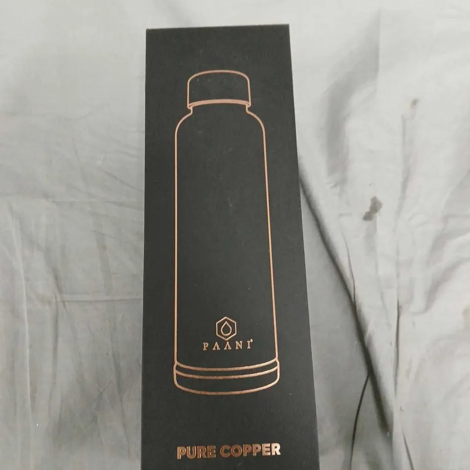 PAANI PURE COPPER WATER BOTTLE – COPPER FINISH WITH BLACK SLEEVE
