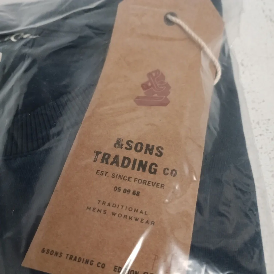 &SONS ESSENTIALS T-SHIRT NAVY, XXL (MEN'S WORKWEAR)