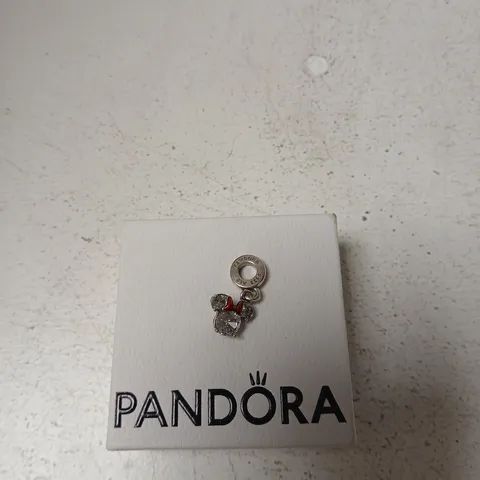 PANDORA DISNEY MICKEY MOUSE CHARM WITH CLEAR CRYSTAL & RED ENAMEL BOW