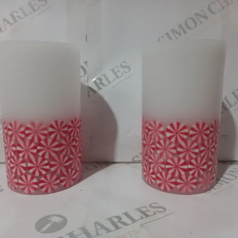 BOXED HOME REFLECTIONS SET OF 2 CANDY CANE LED CANDLES