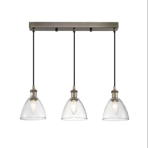 BOXED 3-LIGHT KITCHEN ISLAND CONE PENDENT