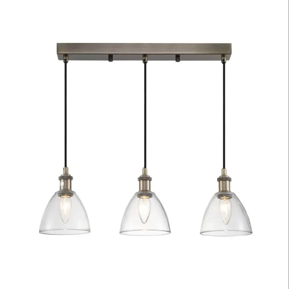 BOXED 3-LIGHT KITCHEN ISLAND CONE PENDENT
