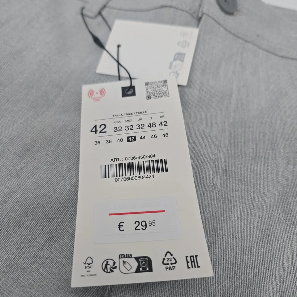 ZARA GREY TROUSERS – EU 42 (UK 12) – TAG ATTACHED