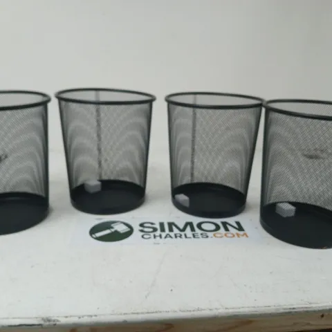 SET OF FOUR BLACK MESH BINS