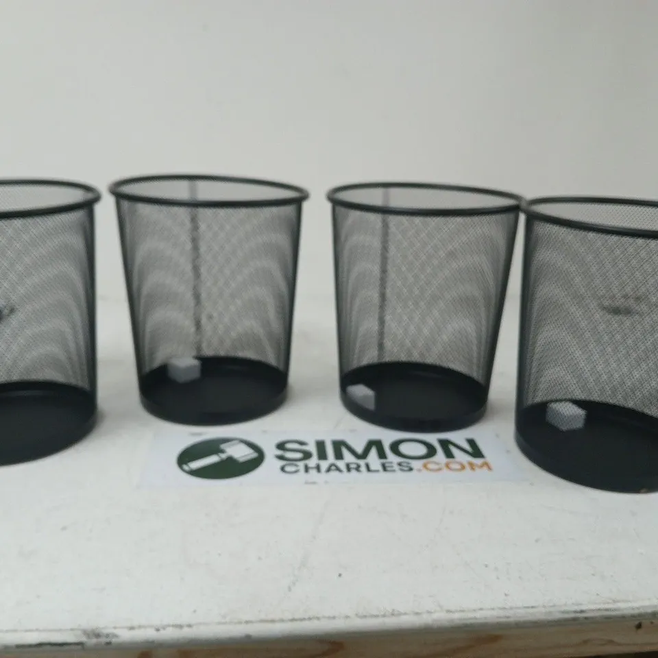 SET OF FOUR BLACK MESH BINS