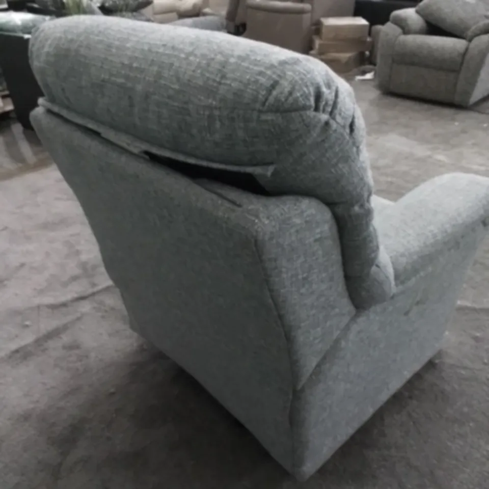 DESIGNER G PLAN MADE MALVERN AROLA SKY FABRIC ELECTRIC RECLINING ARM CHAIR