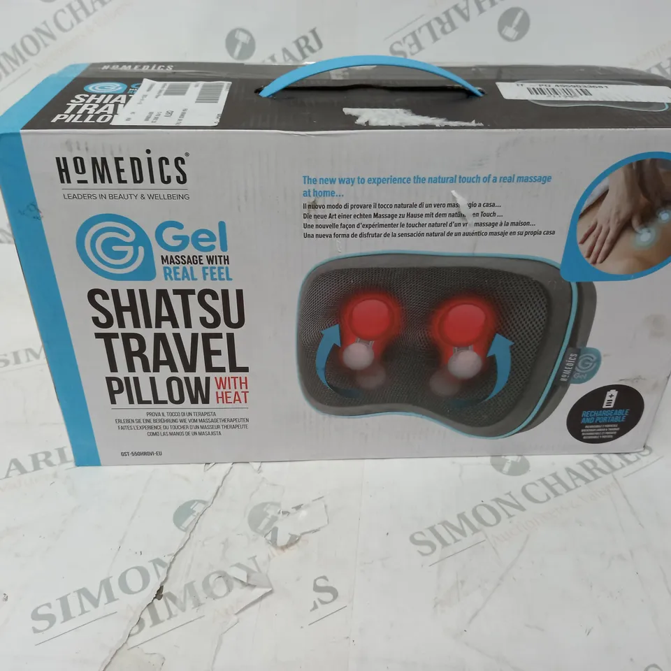 BOXED HOMEDICS SHIATSU TRAVEL PILLOW WITH HEAT GST-550HRQVI-EU