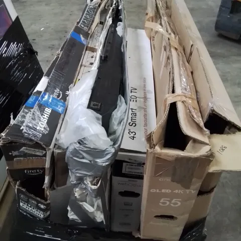 PALLET CONTAINING 6 ASSORTED TVS TO INCLUDE TOSHIBA AND TCL