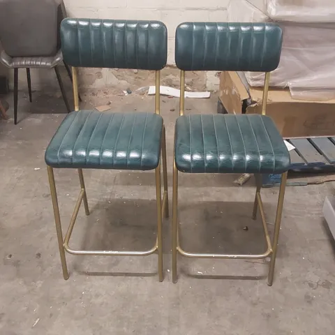 SET OF2x DINER LEATHER BAR STOOLS