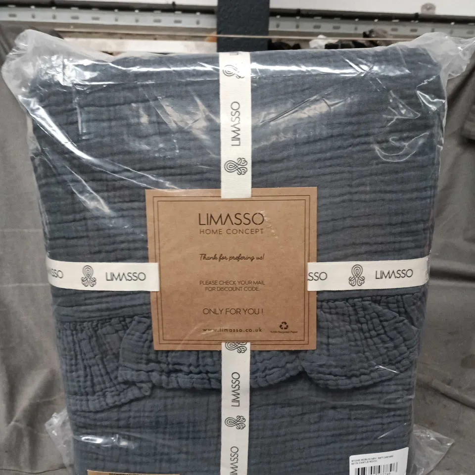 LIMASSO HOME CONCEPT MUSLIN SET – GREY TEXTURED BEDDING (SEALED)