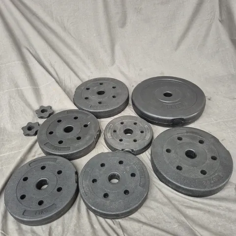 SET OF 7 ASSORTED WEIGHTS - 1-5 KG - COLLECTION ONLY