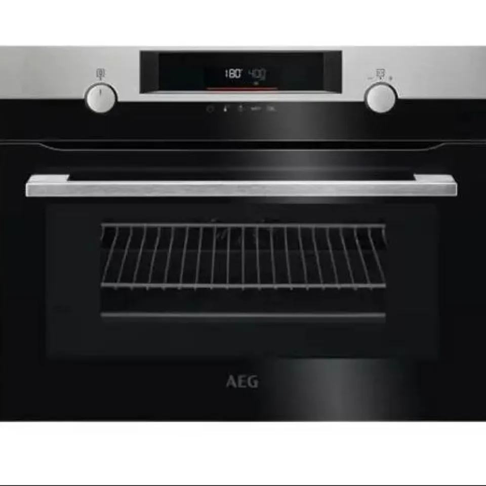 AEG 8000 COMBIQUICK KMK565060X BUILT IN COMPACT ELECTRIC SINGLE OVEN WITH MICROWAVE FUNCTION - SILVER