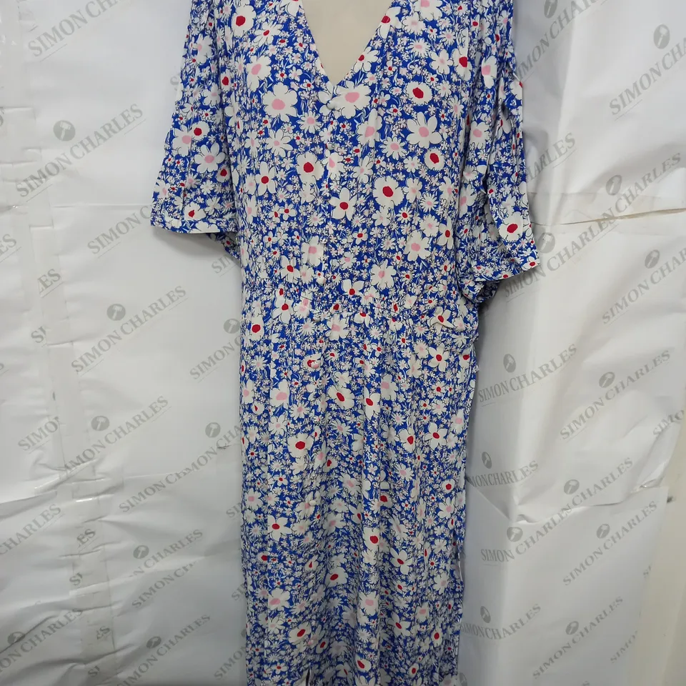 CREW CLOTHING COMPANY LOLA DRESS IN BLUE FLORAL SIZE 18